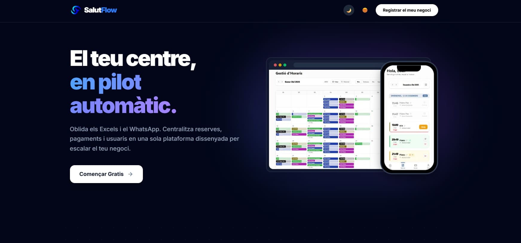App SalutFlow (Dark)